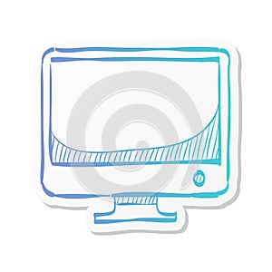 Sticker style icon - Desktop omputer