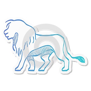 Sticker style icon - Lion