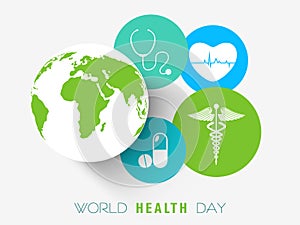 Sticker, tag or label for World Health Day.