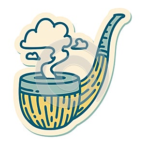 tattoo style sticker of a smokers pipe photo