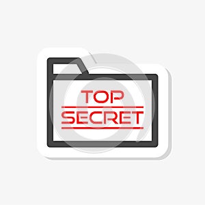 Sticker Top secret file folder with text