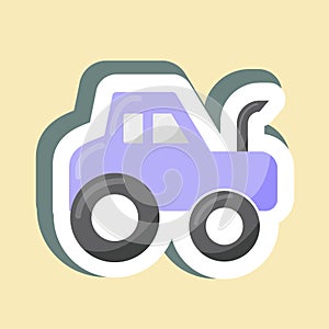 Sticker Tractor. suitable for Education symbol. simple design editable. design template vector. simple illustration