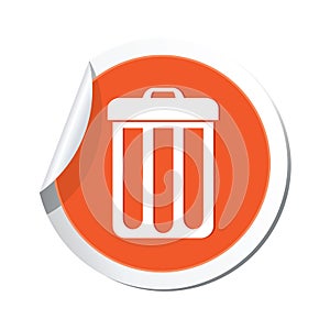 Sticker with trash can icon