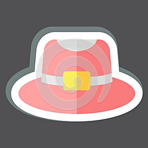 Sticker Trilby. related to Hat symbol. simple design editable. simple illustration