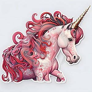 sticker unicorn, isolated on white background