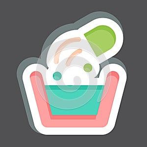 Sticker Washing Poder. related to Laundry symbol. simple design editable. simple illustration photo