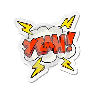 sticker of a Yeah Cartoon symbol