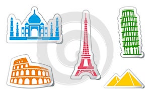 Stickers of architectural monuments photo