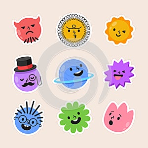 Stickers of cartoon character expressions