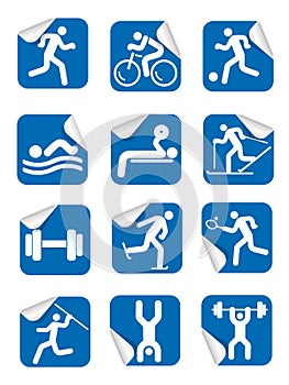 Stickers with fitness sport icons.