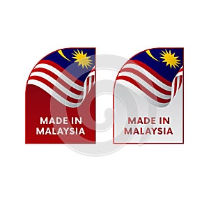 Stickers Made in Malaysia. Vector.