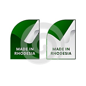 Stickers Made in Rhodesia. Vector illustration. photo