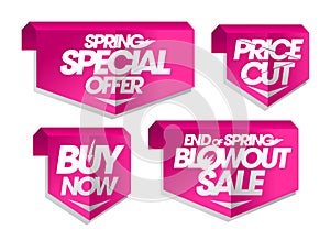 Stickers set - price cut, end of spring blowout sale templates