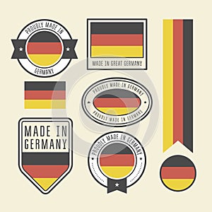 Stickers, tags and labels with Germany flag - badges