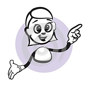 Stickmamn Emotion Woman Pointing Left