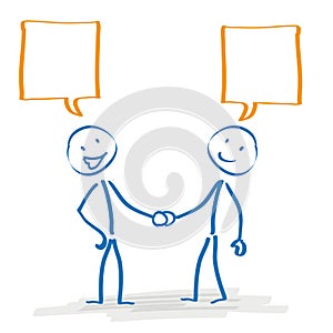 Stickman Handshake Speech Bubbles