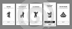 stickman man people silhouette onboarding icons set vector