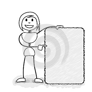 Stickman promote with blank board