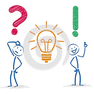 Stickman Question Bulb Answer