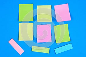 Sticky colored notes. Post note paper