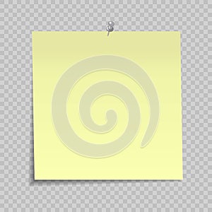 Sticky note isolated on transparent background. Office paper she for your design