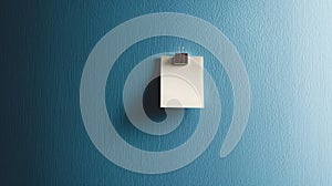Sticky note of a pastel blue wall with copy space