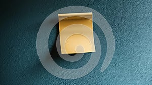 Sticky note of a pastel blue wall with copy space