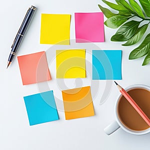 Sticky note, Post-it, Memo pad, Note paper, Scratch pad, Notepad, Idea card, Brainstorm card, Reminder note, Annotation paper photo