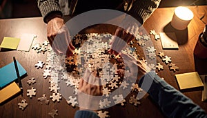 Sticky Note Puzzle Challenge. Sticky Notes concept. Generated Image