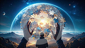 Sticky Note Puzzle Challenge. Sticky Notes concept. Generated Image