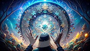 Sticky Note Puzzle Challenge. Sticky Notes concept. Generated Image