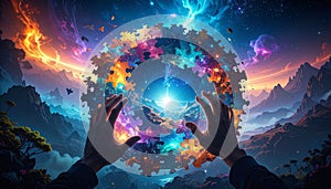 Sticky Note Puzzle Challenge. Sticky Notes concept. Generated Image