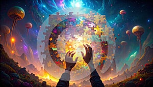 Sticky Note Puzzle Challenge. Sticky Notes concept. Generated Image