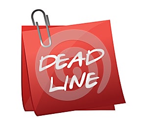 Sticky note with text: deadline