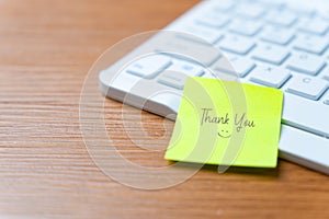 A sticky note with 