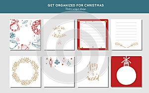 Sticky Note vector collection for Christmas and new year preparation. Get organized