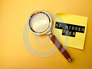 sticky note with the word NO HIDDEN FEES