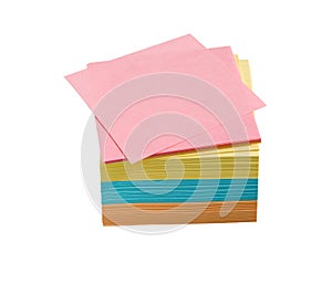 Sticky notes. Memo stick or post note