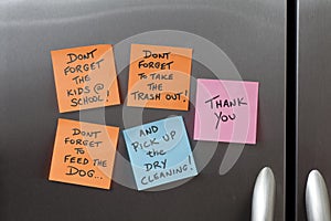 Sticky Notes on a Refrigerator