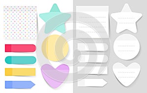 Sticky notes vector illustrations set