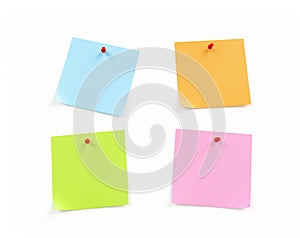 Sticky Notes on White Background.3d rendering.