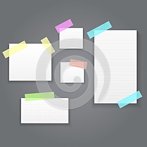 Sticky Paper Notes Pack Collection Set Vector Illustration