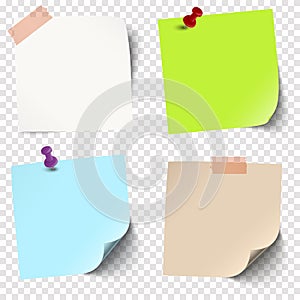 sticky papers collection with vector transparency