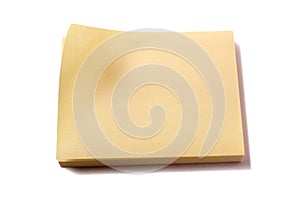 Sticky post note pad isolated white background