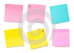 Sticky Post Note Paper Isolated on White Background