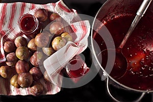 Sticky Sweet Summer Blood Plum Jam Before & After photo