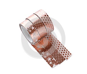 Sticky tapes for scrapbooking on white background