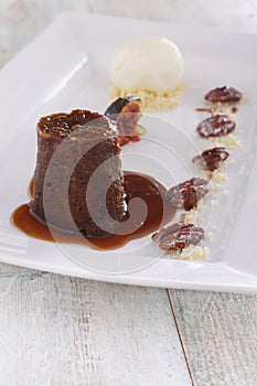 Sticky toffee pudding dessert