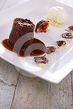 Sticky toffee pudding dessert