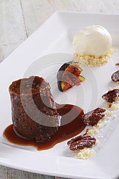 Sticky toffee pudding dessert